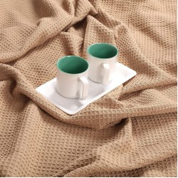 Одеяло шалте 2 в 1 на вафлички Pousada Beige 210/230