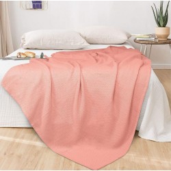 Одеяло шалте 2 в 1 на вафлички Pousada Peach 160/230