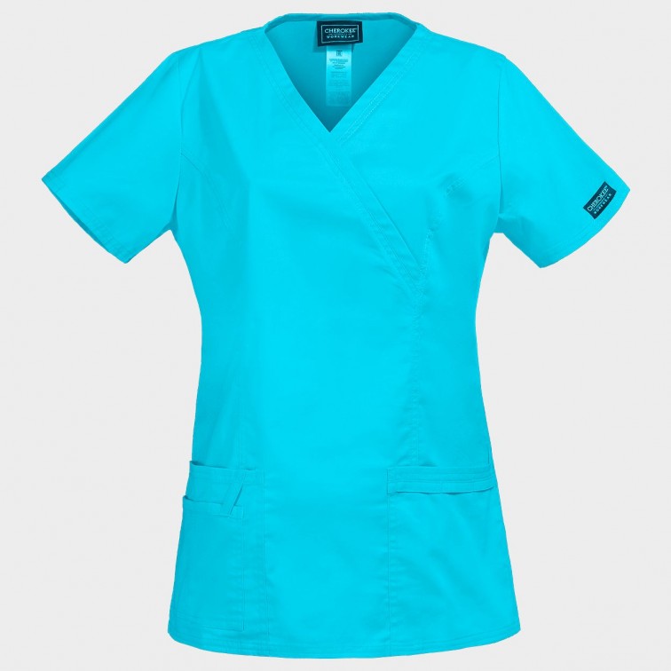 Медицинска дамска туника CHEROKEE WRAP TURQUOISE WWE4728