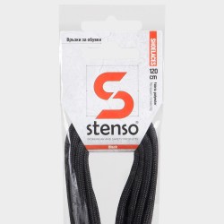 Кръгли връзки за обувки STENSO BLACK 140см