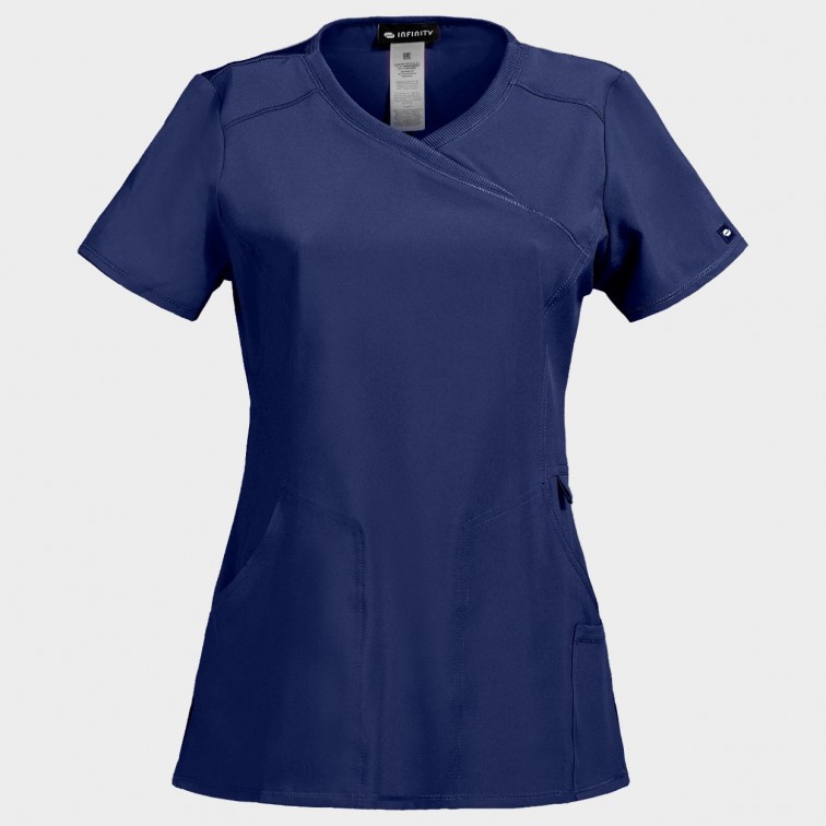 Медицинска дамска туника CHEROKEE WRAP DARK BLUE CKE2625A