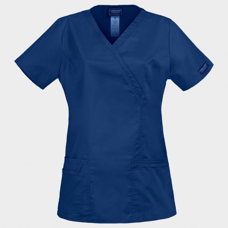 Медицинска дамска туника CHEROKEE WRAP DARK BLUE WWE4728 
