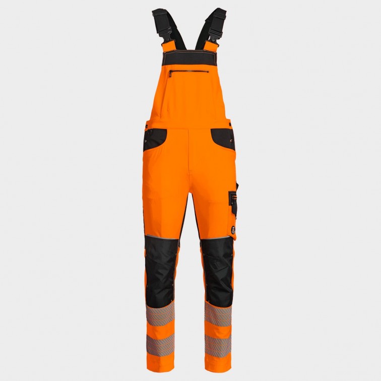 Сигнален работен полугащеризон REVOLT HV 4STRETCH ORANGE