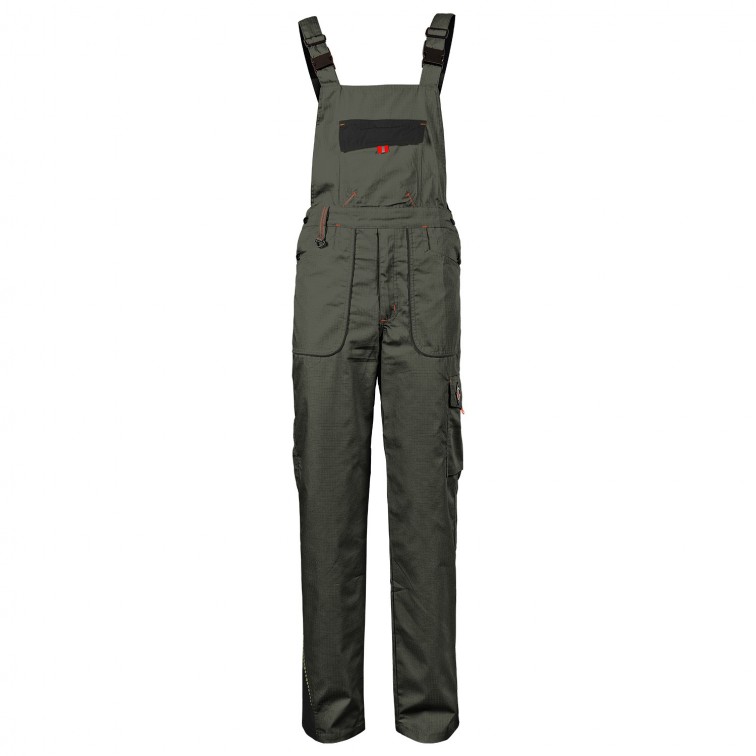 Мъжки работен полугащеризон PRISMA SUMMER OLIVE/BLACK