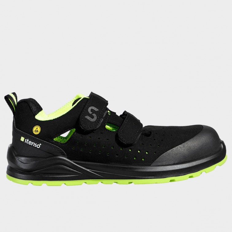 Удобни работни сандали JETT S1PS ESD BLACK/GREEN