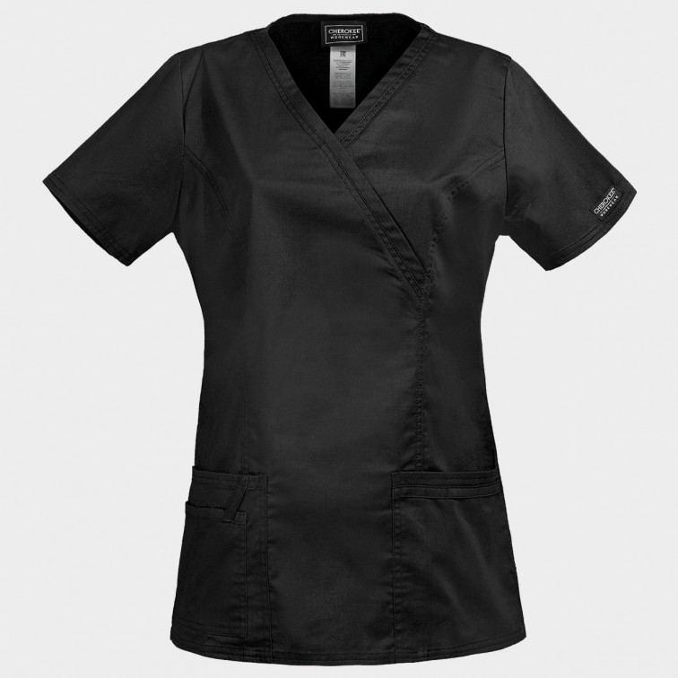 Медицинска дамска туника CHEROKEE WRAP BLACK WWE4728