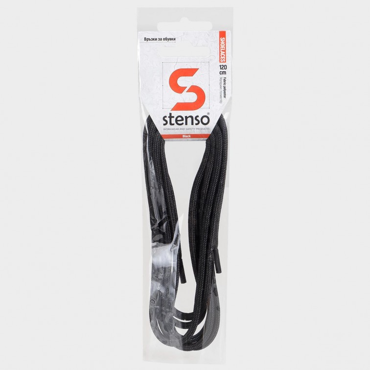 Здрави връзки за обувки STENSO BLACK 120см