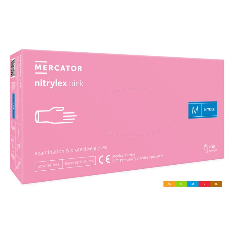 Розови нитрилни ръкавици NITRYLEX 