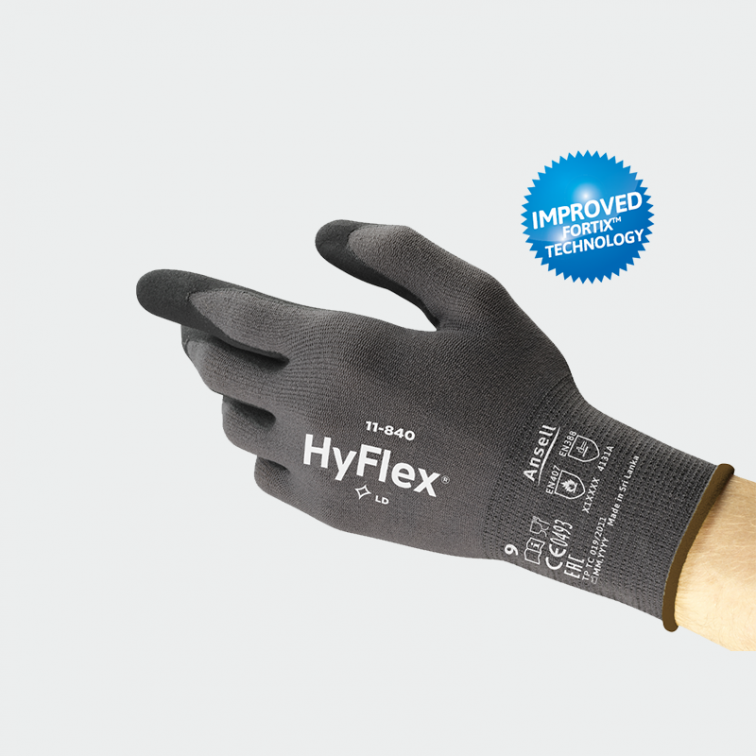 Тъмносиви нитрилни ръкавици HyFlex 11-840 