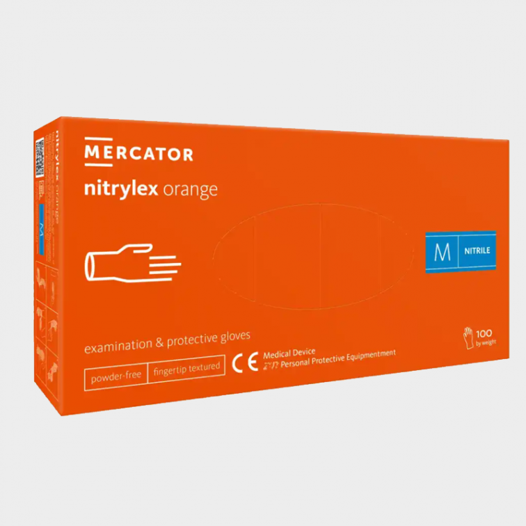 Еднократни ръкавици NITRYLEX - Оранжев нитрил